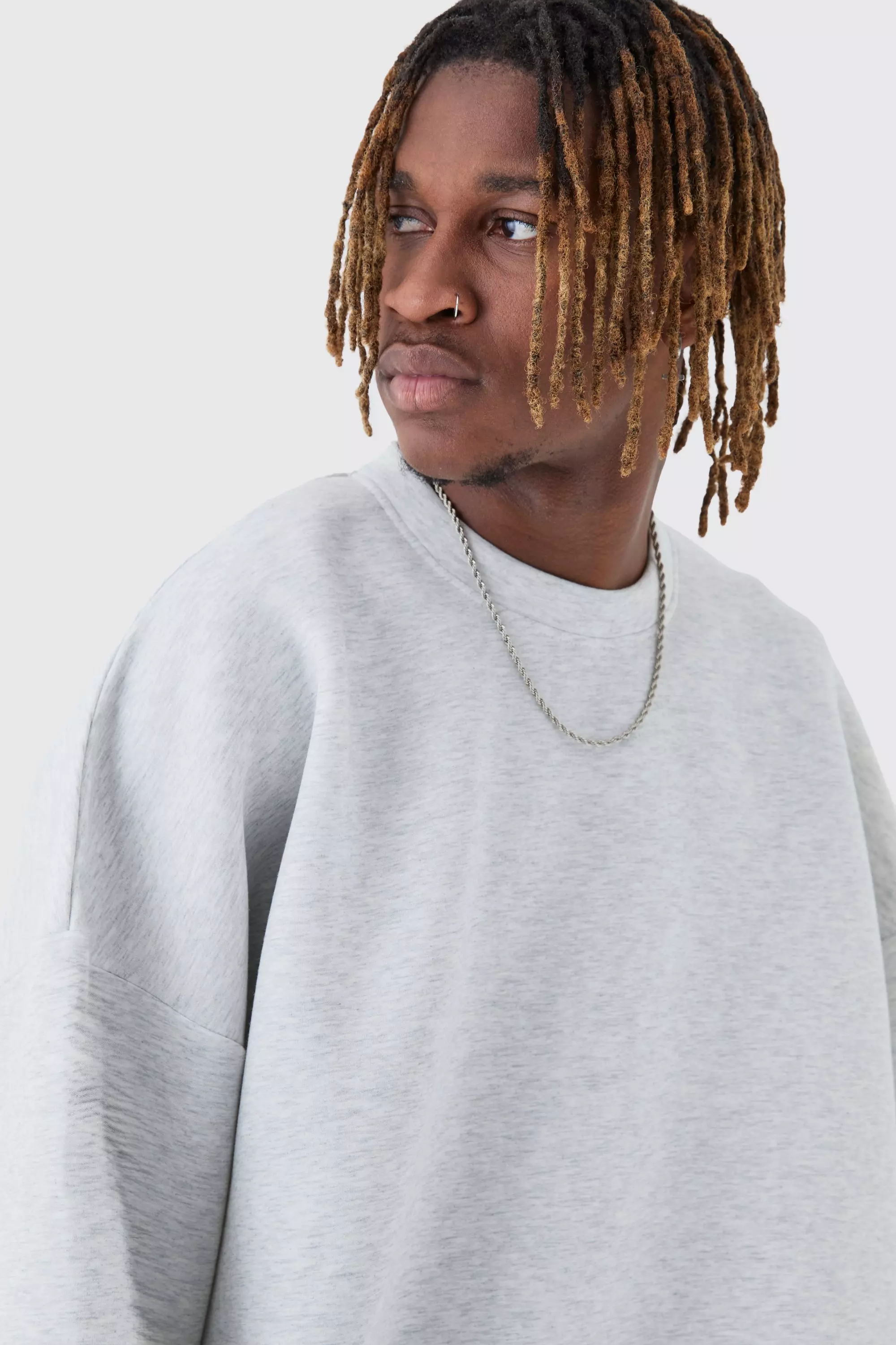 Tall Sweat oversize a fente boohooMAN FR